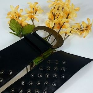 Fashion Belt, Chocolate Brown wide belt, S/M